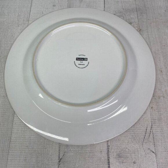 Home Target DUSK Brown Geometric Leaves White Stoneware 11" Dinner Plate Set 4 - Picture 7 of 16